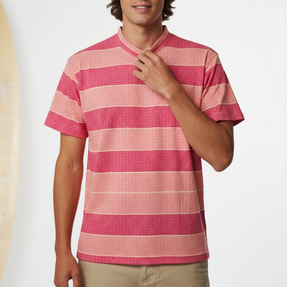 Vintage Maui Trading Company Tee Shirt Surf Beach Tropical Stripes Pink M
